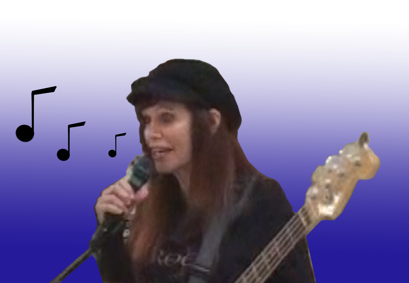 Micki on Bass rockin and rollin for Christ at Regent Villa Long Beach